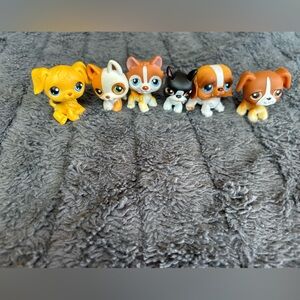 Authentic Hasbro Littlest Pet Shop LPS Dog Puppy Lot of 6 Figures G1/G2